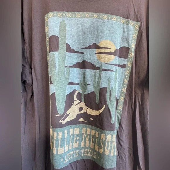 Free People Daydreamer Willie Nelson Gray Oversized Band Tee - Picture 4 of 10